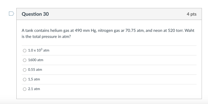 A tank contains helium gas at 490 mmhg