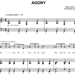 Agony sheet music into the woods