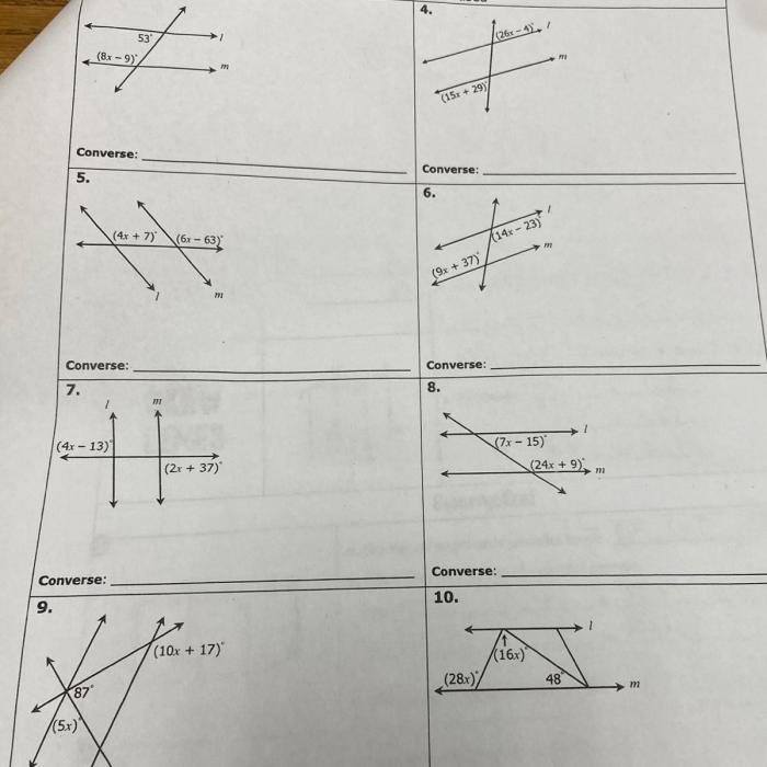 Unit 3 test parallel and perpendicular lines answer key