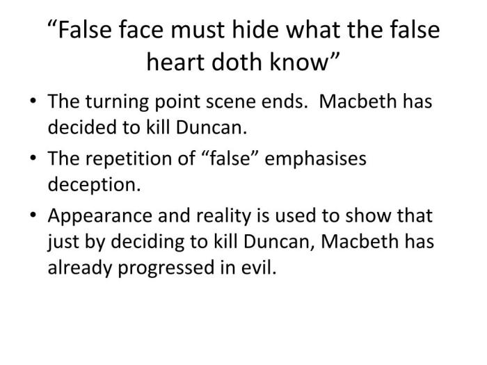 False face must hide what the false heart doth know