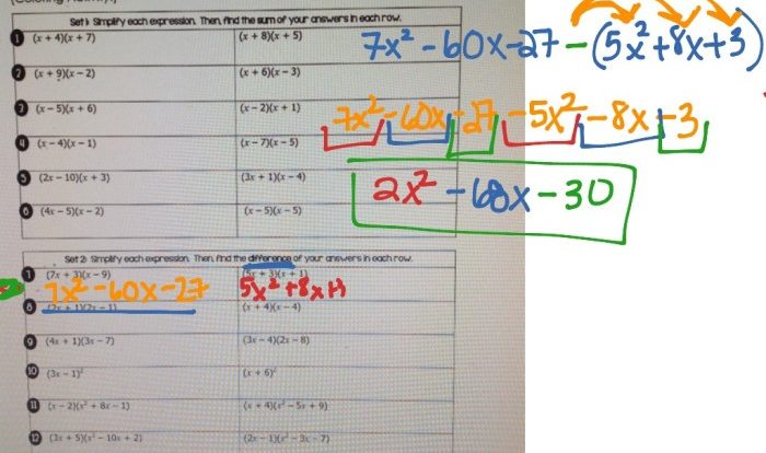 Multiplying polynomials coloring worksheet answers